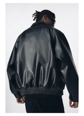 Black Oversized Leather Jacket
