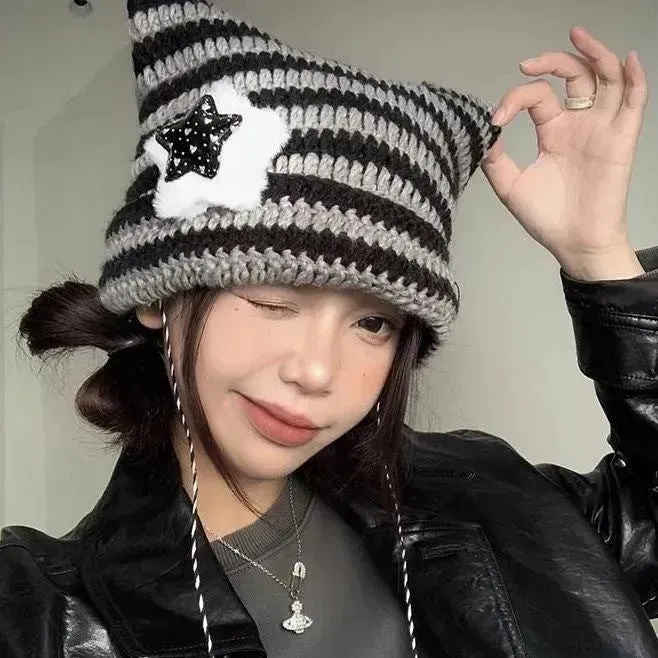 Breathable Windproof Cute Thermal Head Cover Woolen Cap beanies
