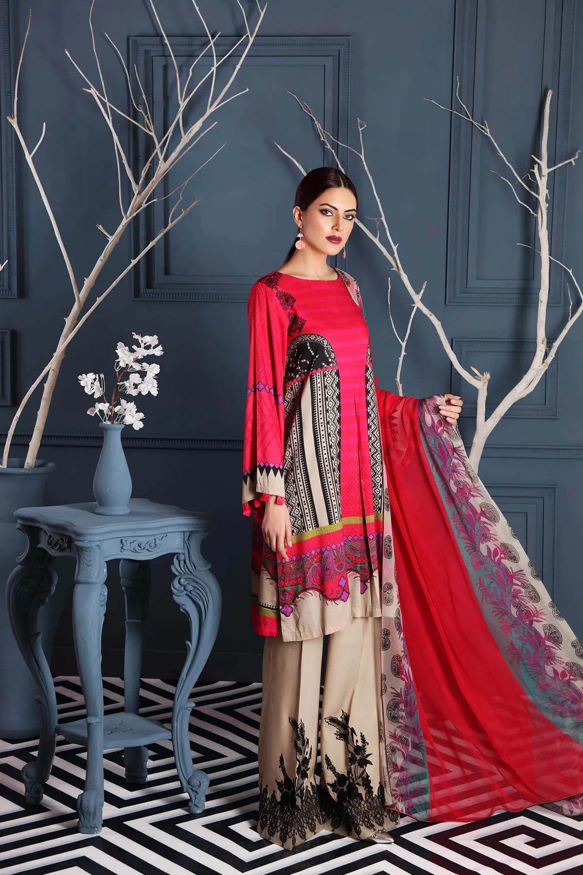Charizma Combinations Embroidered Linen Collection – Ethnic Tale CCW-07