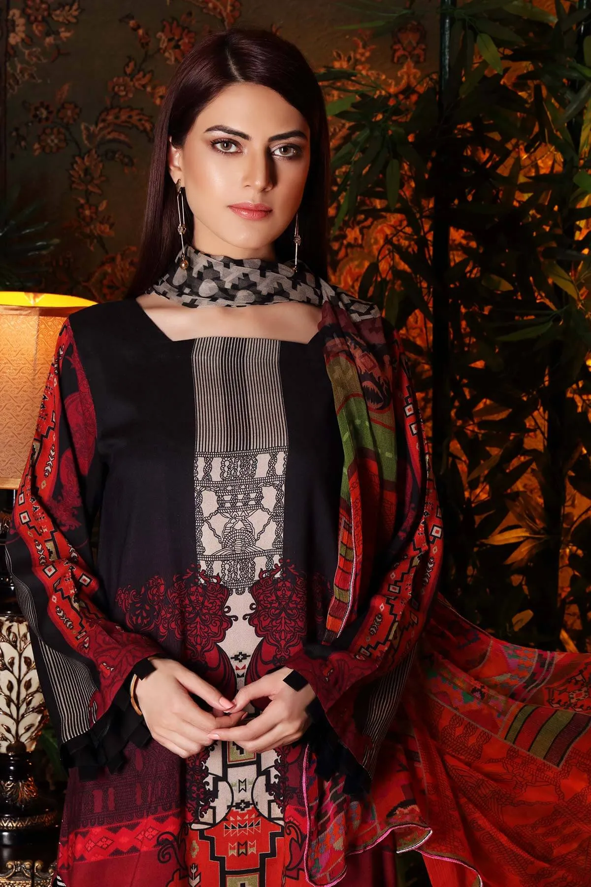 Charizma Combinations Embroidered Linen Collection – Rose Evening CCW-01