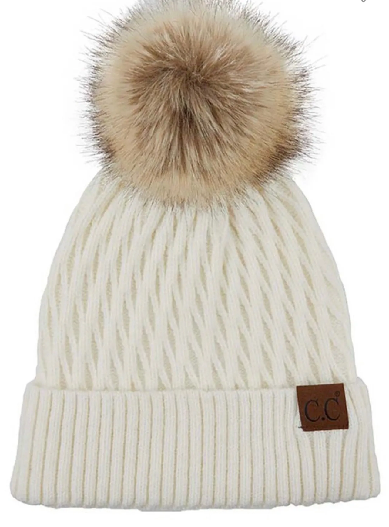Honey Comb Pom Beanie- Multiple Options
