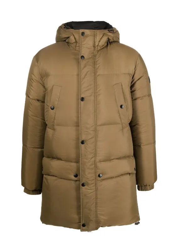 hooded feather-down padded coat
