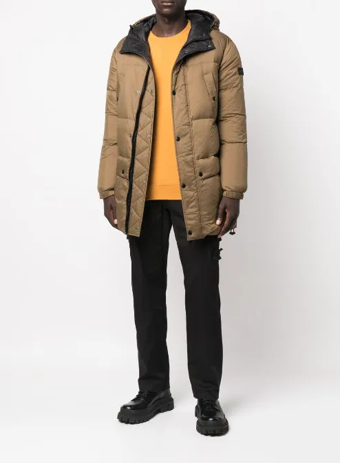 hooded feather-down padded coat
