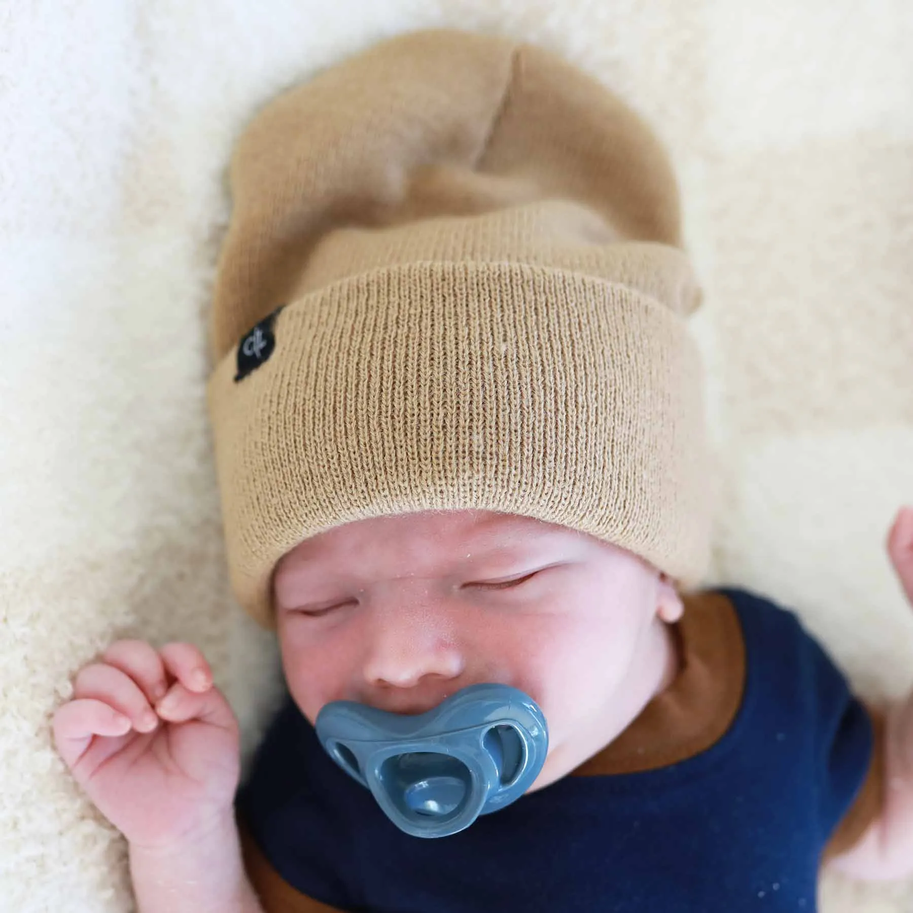 Knit Baby Beanie | Caramel