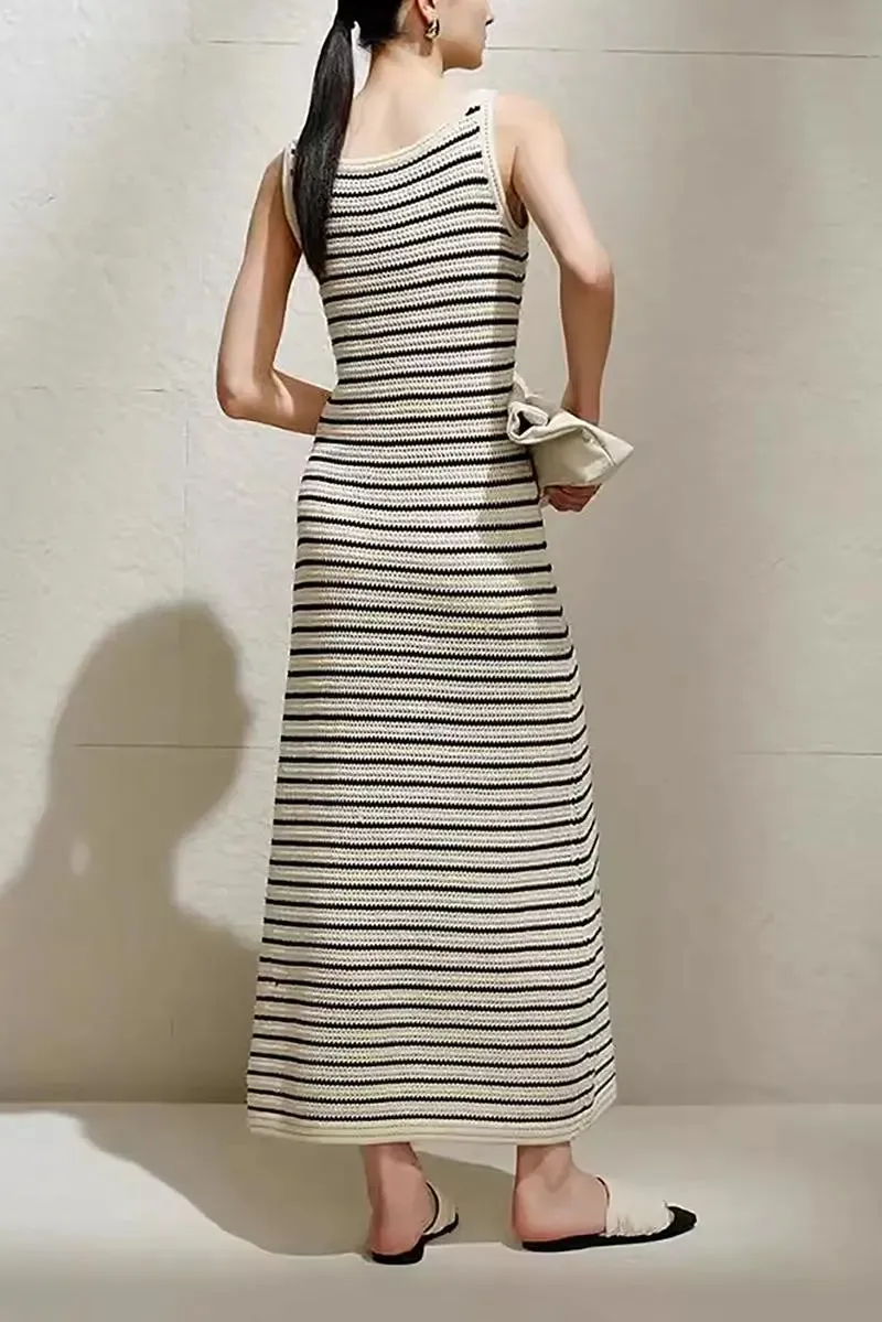 Loose Fit Striped Knit Dress