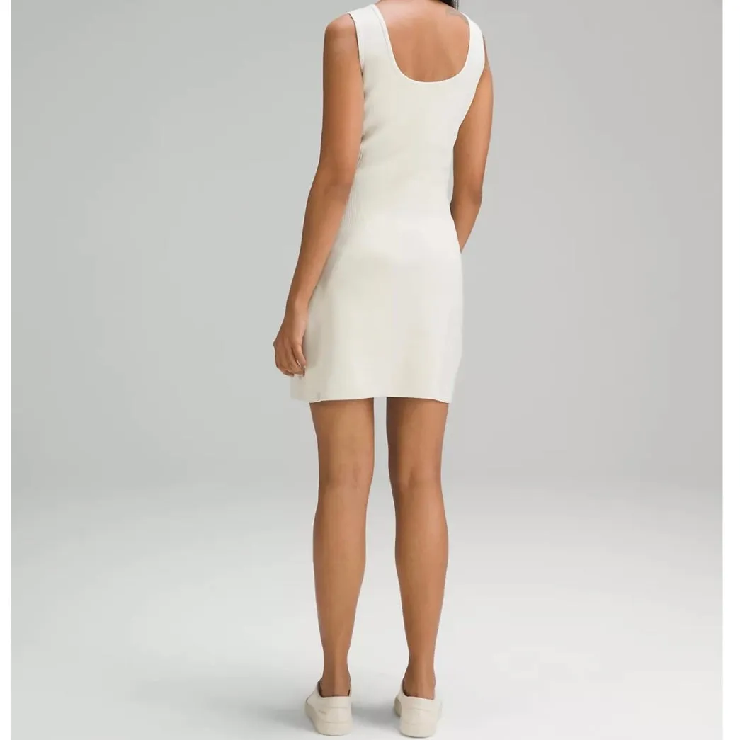 LULULEMON Tight-Fit Knit Tank Dress Bone Size Small