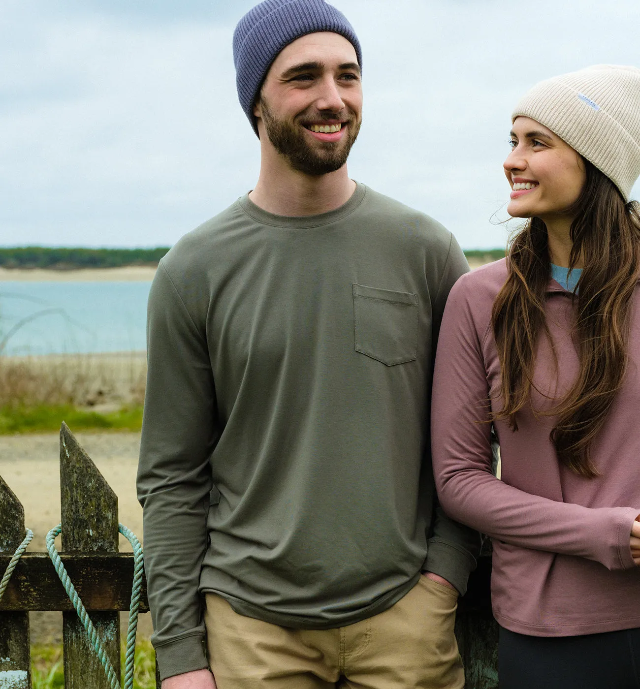 Men's Bamboo Flex Long Sleeve Pocket Tee - Fatigue
