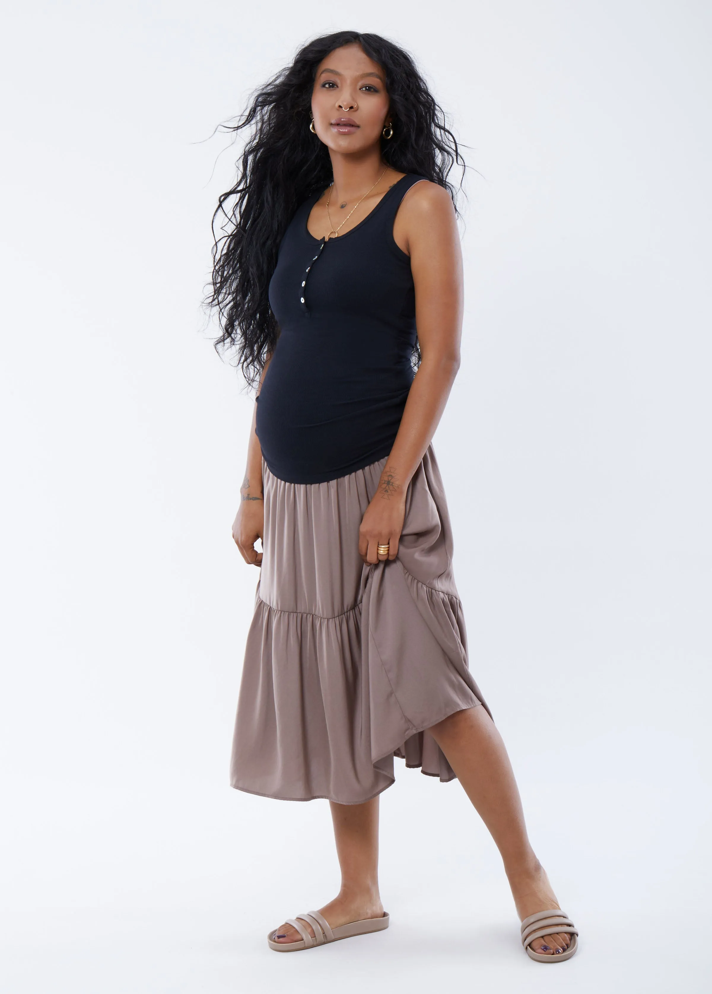 Rib Henley Nursing Tank