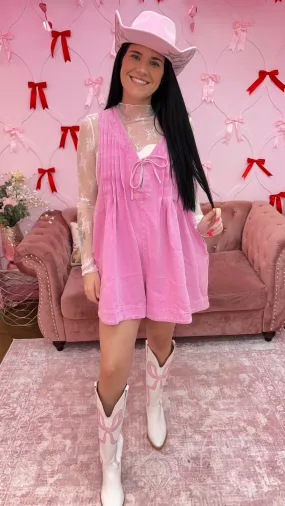 V-neck Sleeveless Denim Romper