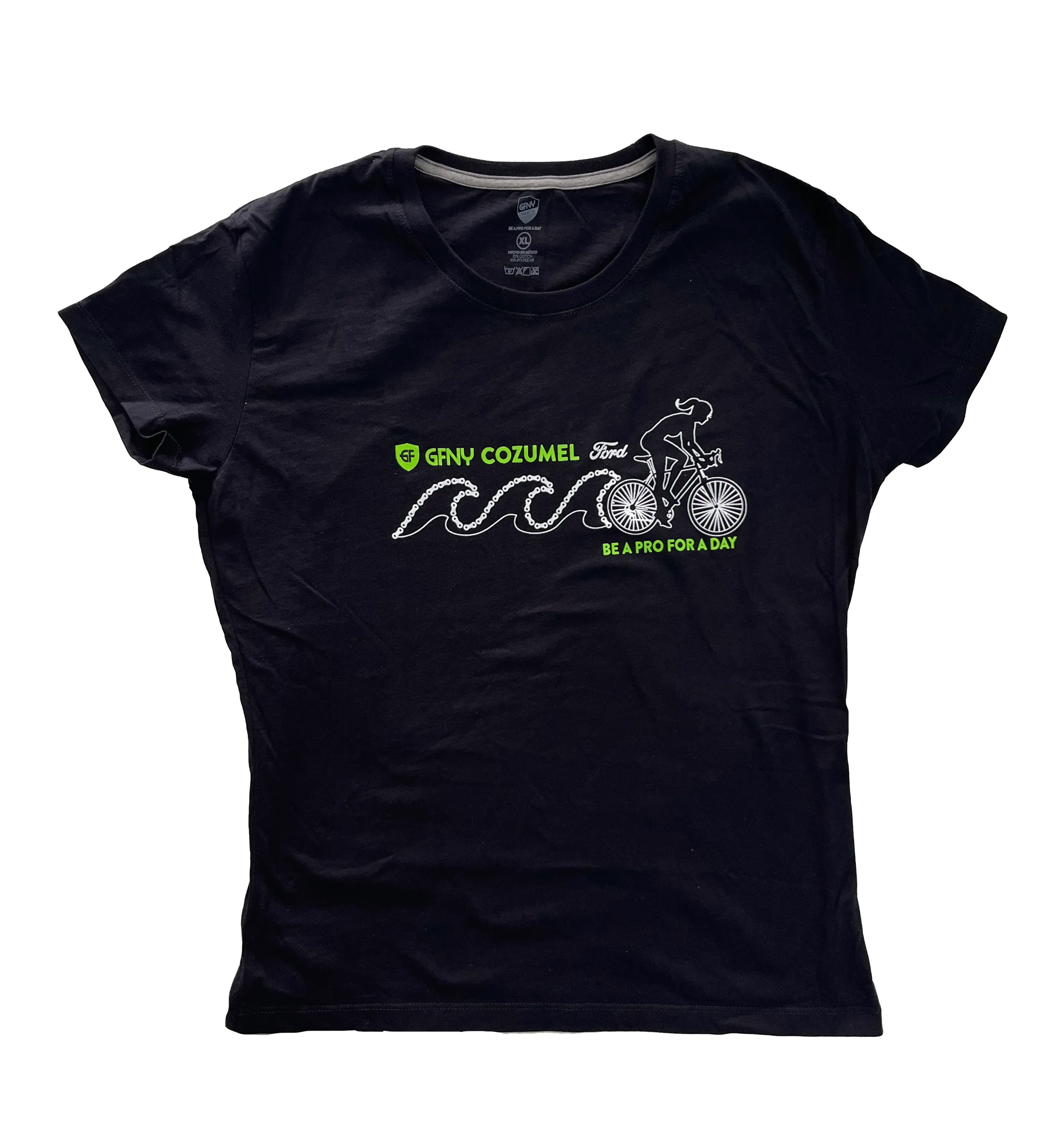 WOMAN BLACK T-SHIRT CYCLIST COZUMEL